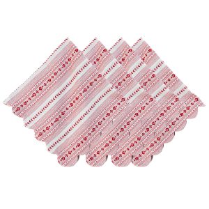 Red Classic Stripe Linen Napkin Set