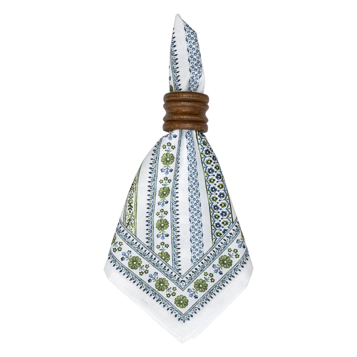Green Classic Stripe Linen Napkin Set - Image 2