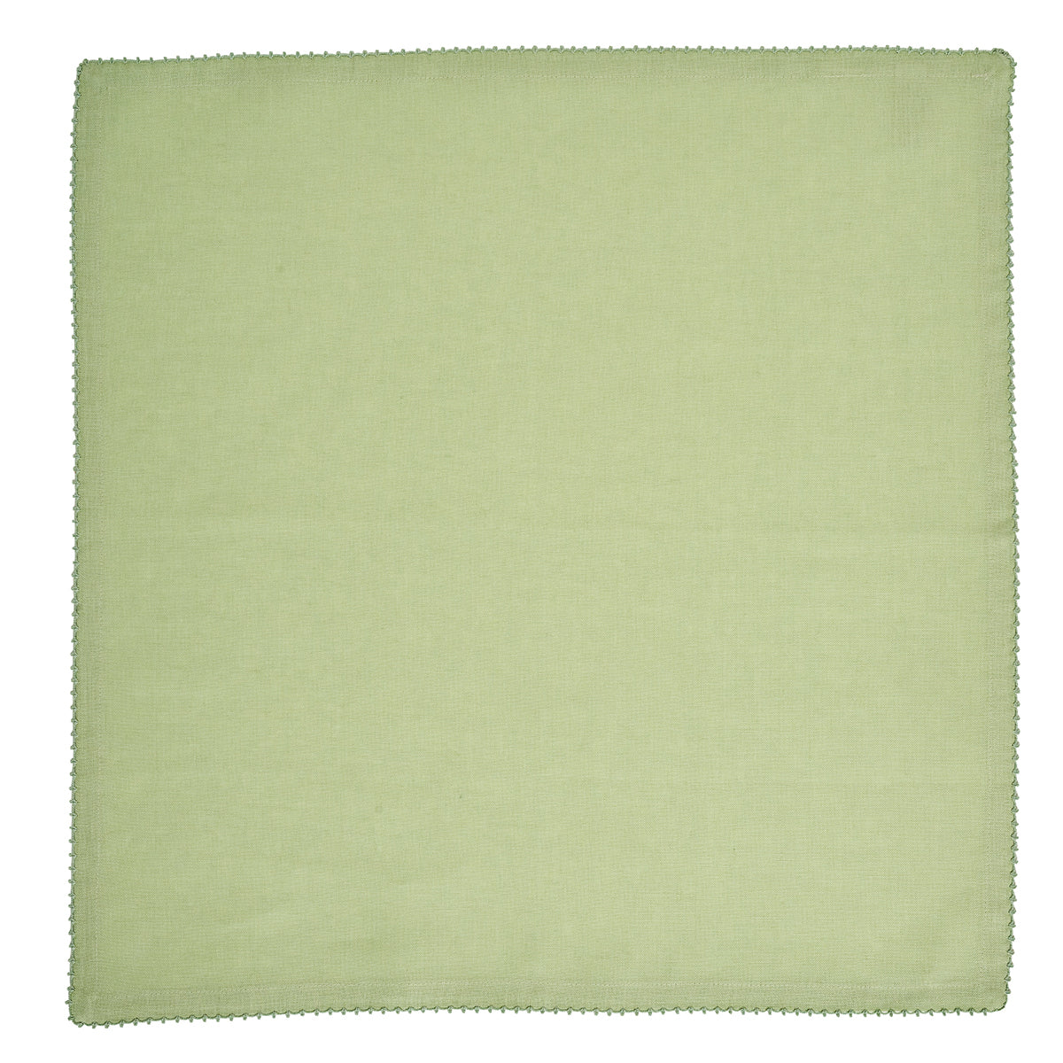 Green Scalloped Edge Linen Napkin Set - Image 3