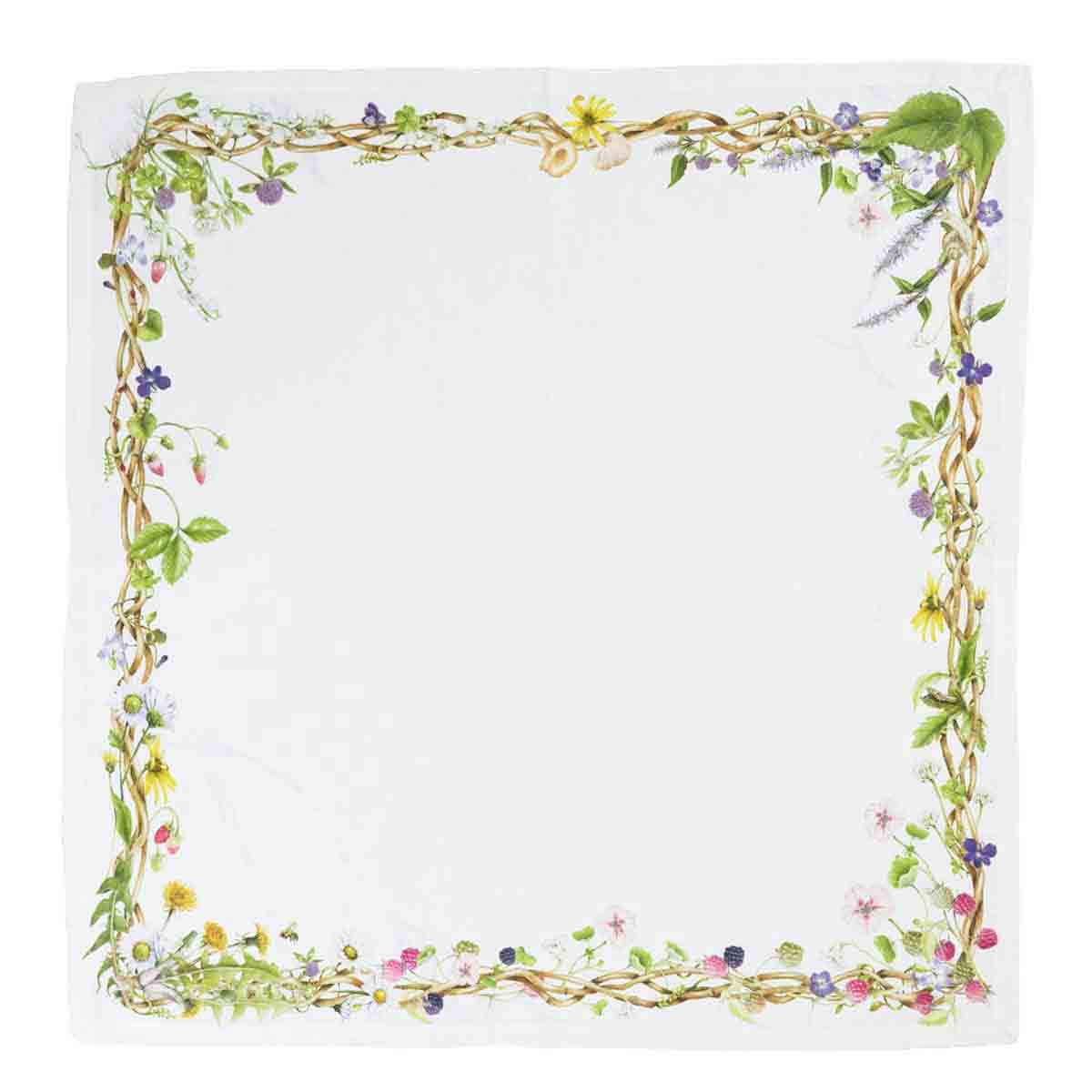 Multi Decorative Border Linen Napkin Set - Image 3