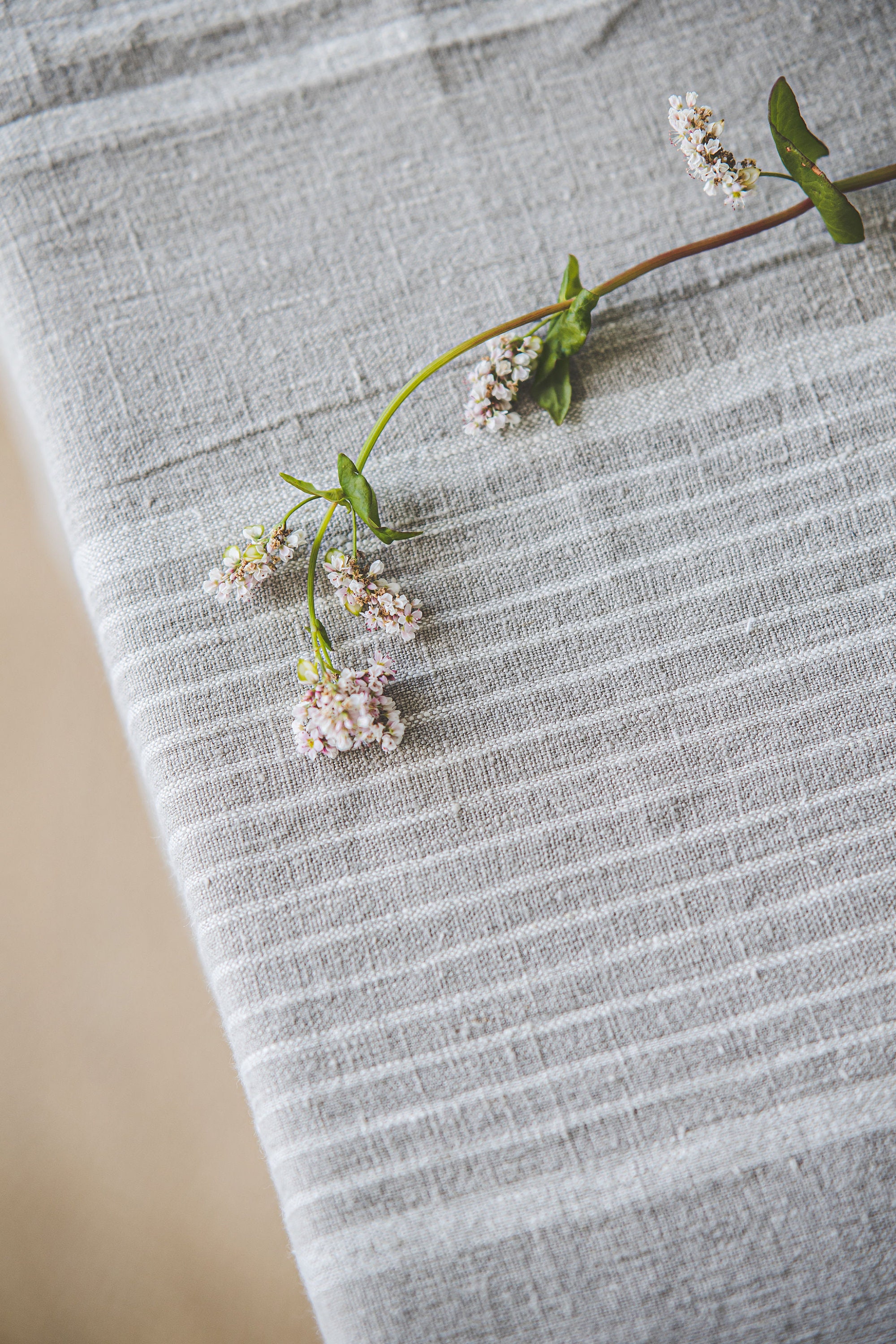 Natural Striped Linen Table Runner - Image 10