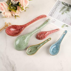 Ceramic Spoon, Home Decor Kitchenware, Vintage-Inspired Table Servings, Classic Utensil for Dining Decor