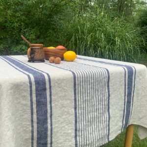 Navy Linen Tablecloth