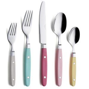 Silverware Set 20 Pieces Stainless Steel Color Handle With Rivet/Retro Style Flatware