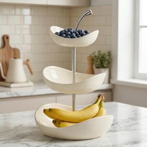 Ceramic Fruit Platter Tiered Serving Stand Dessert Display Tray Stylish Serving Bowl