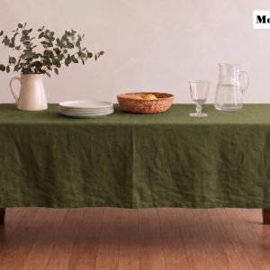 Green Linen Tablecloth