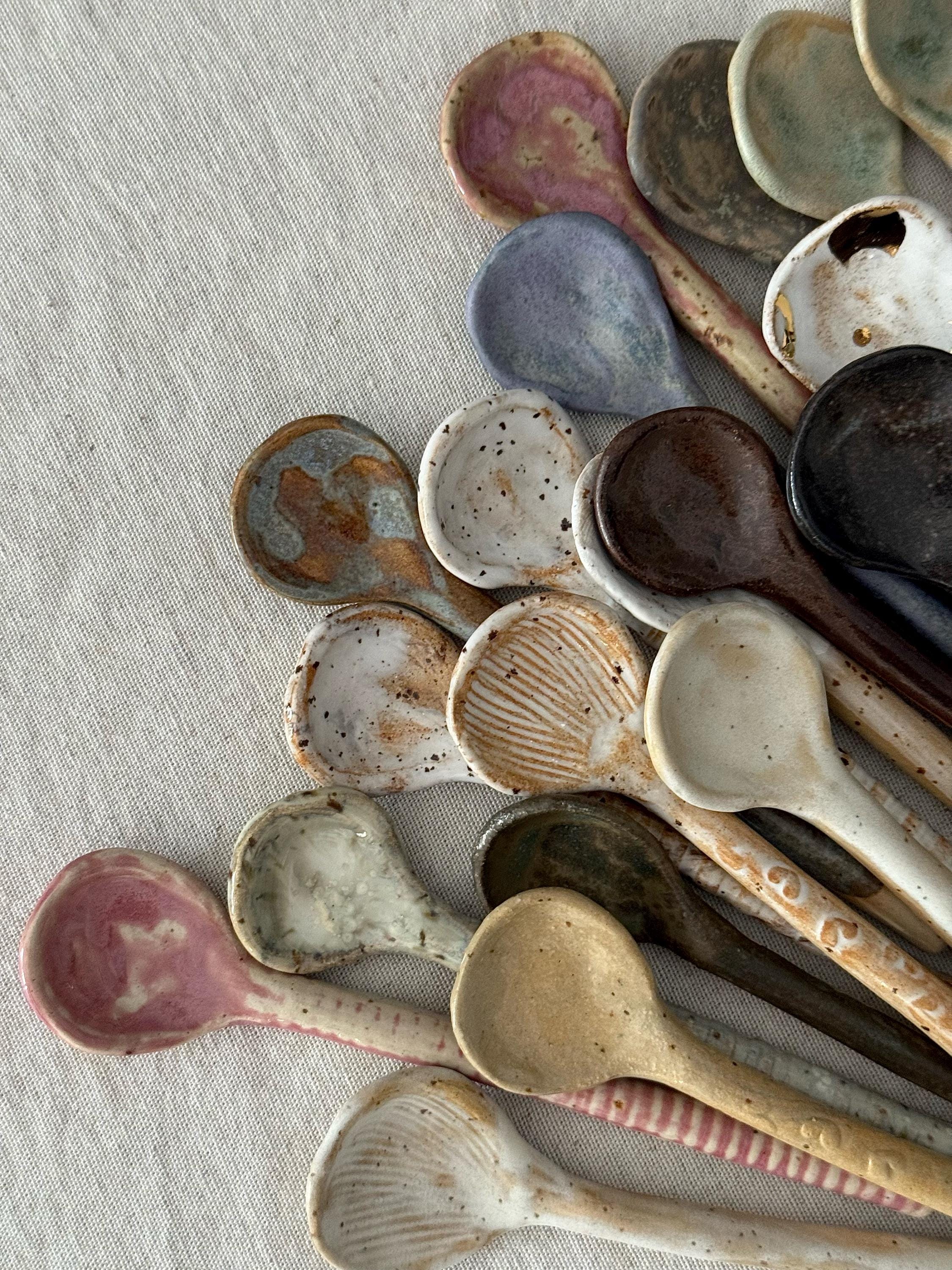 ceramic tea spoons, pottery rustic spoons , cozy kitchen gift for her - Image 18