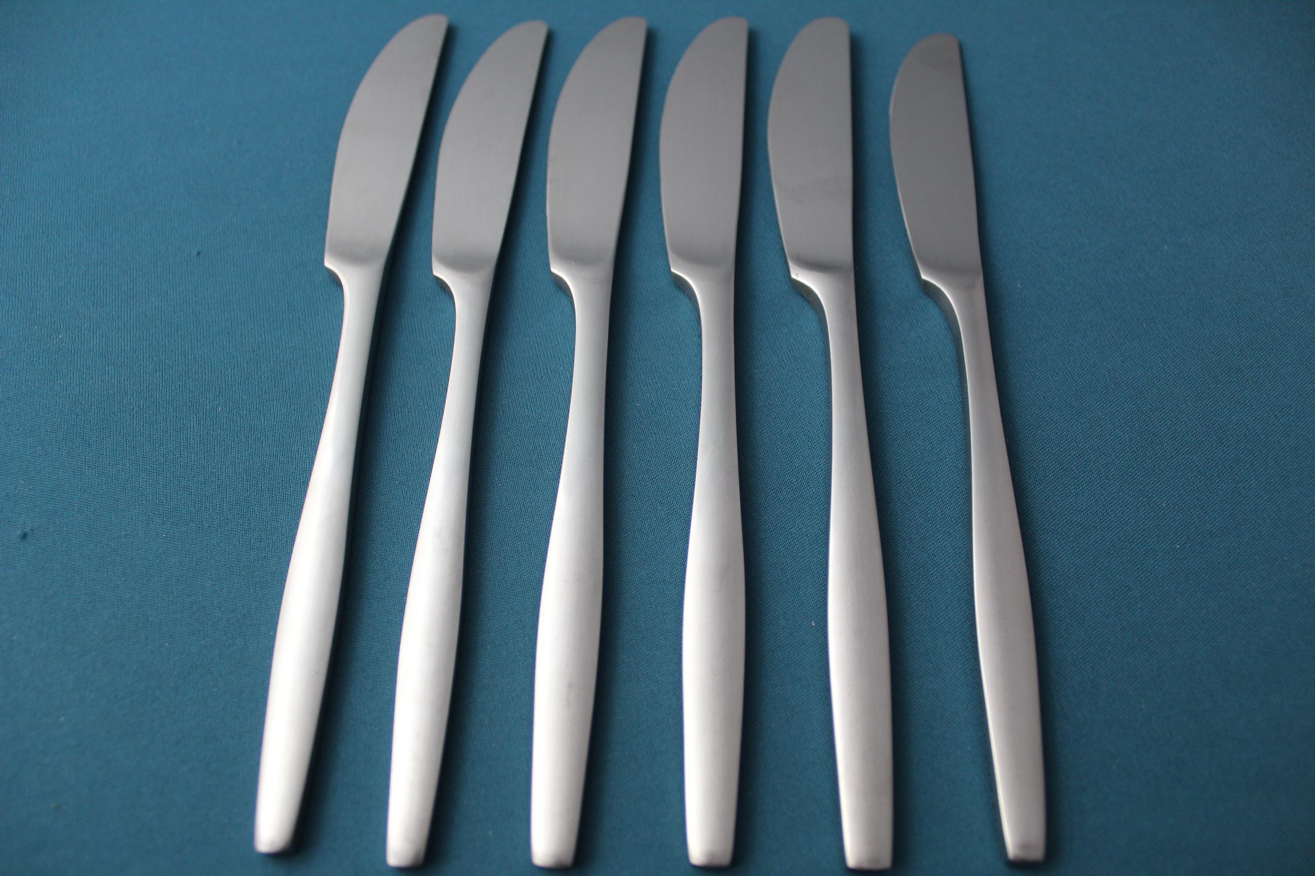 6 Dinner Knives VARIATION V Satin Stainless Finland 8 1/2" - Image 4