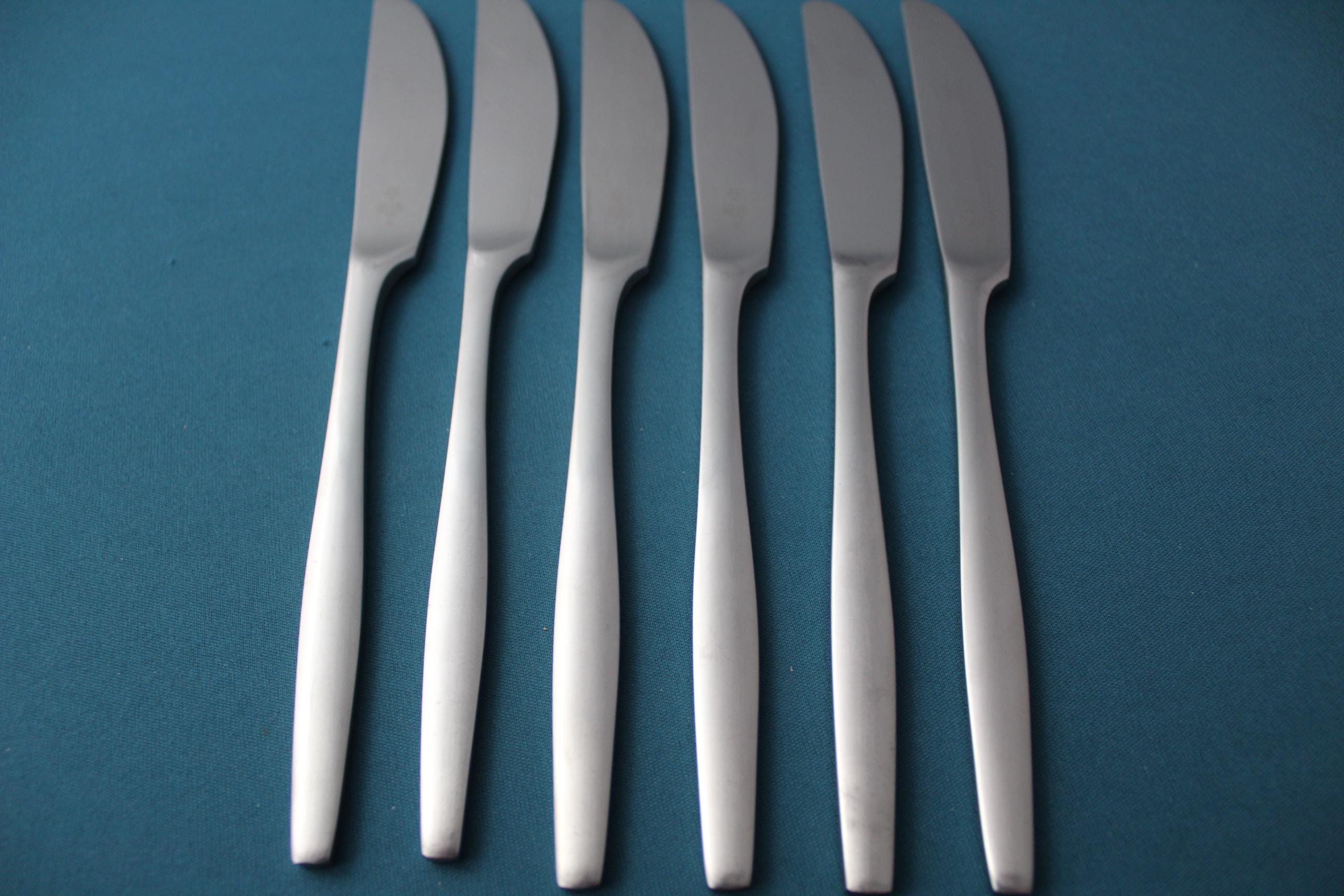 6 Dinner Knives VARIATION V Satin Stainless Finland 8 1/2"