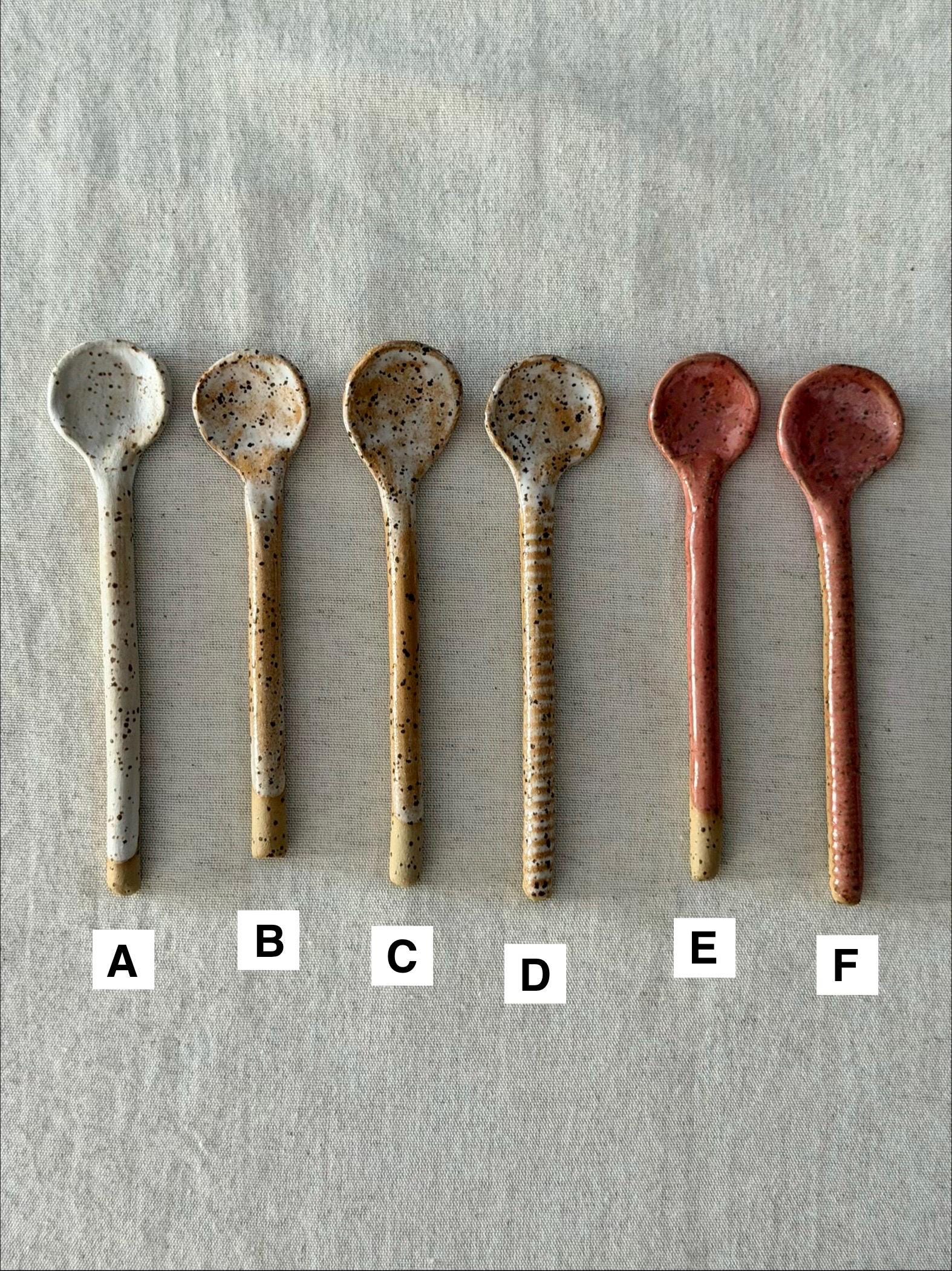 ceramic tea spoons, pottery rustic spoons , cozy kitchen gift for her - Image 4