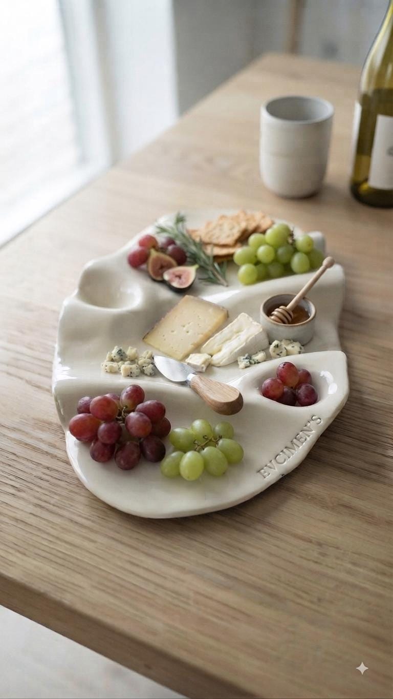 Stoneware Serving Platter, Charcuterie Board with Your Text - Image 2