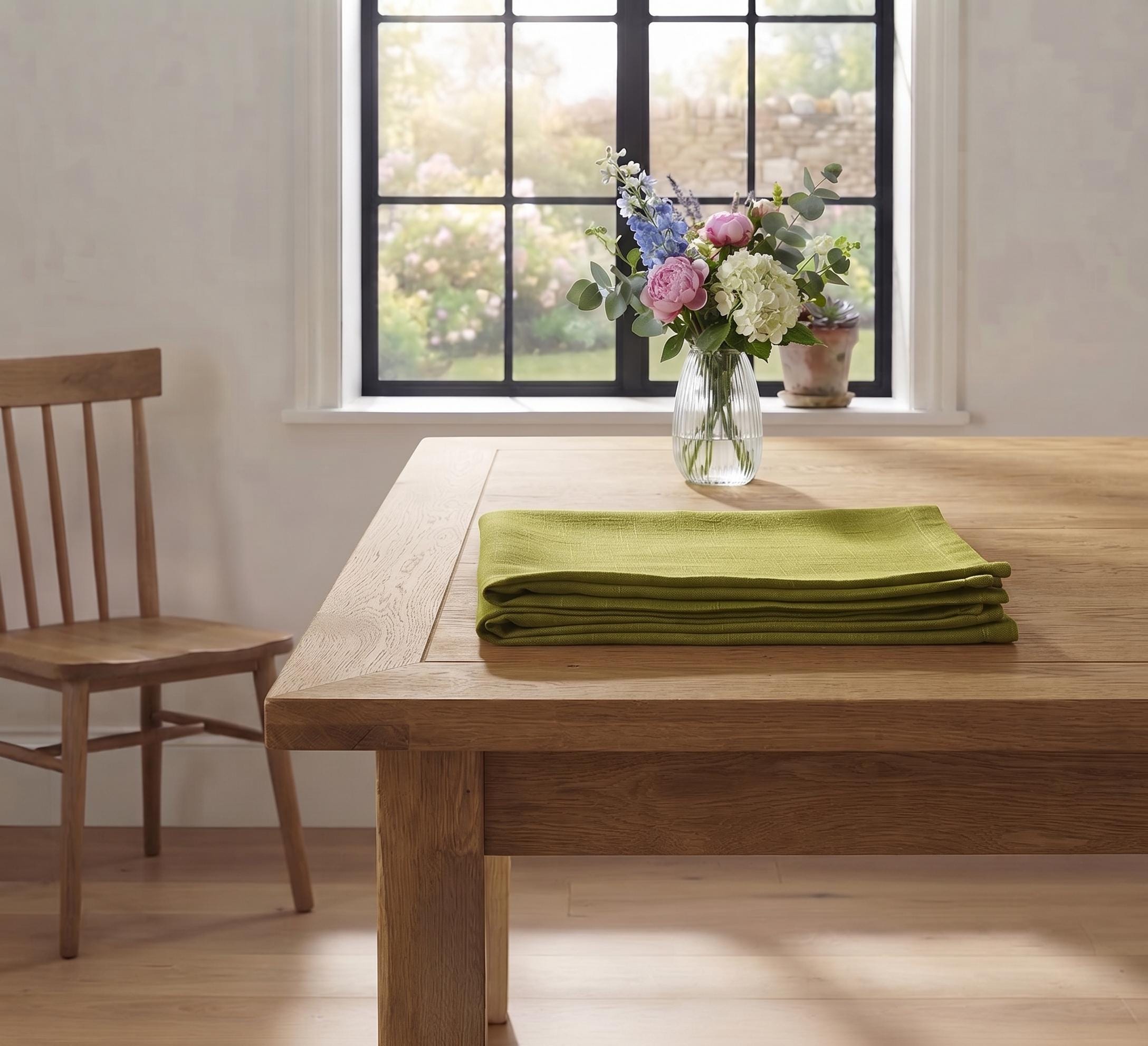 Refined Green Linen Tablecloth - Image 4