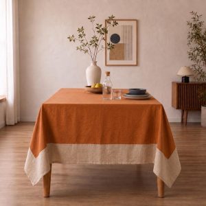 Beige Linen Tablecloth