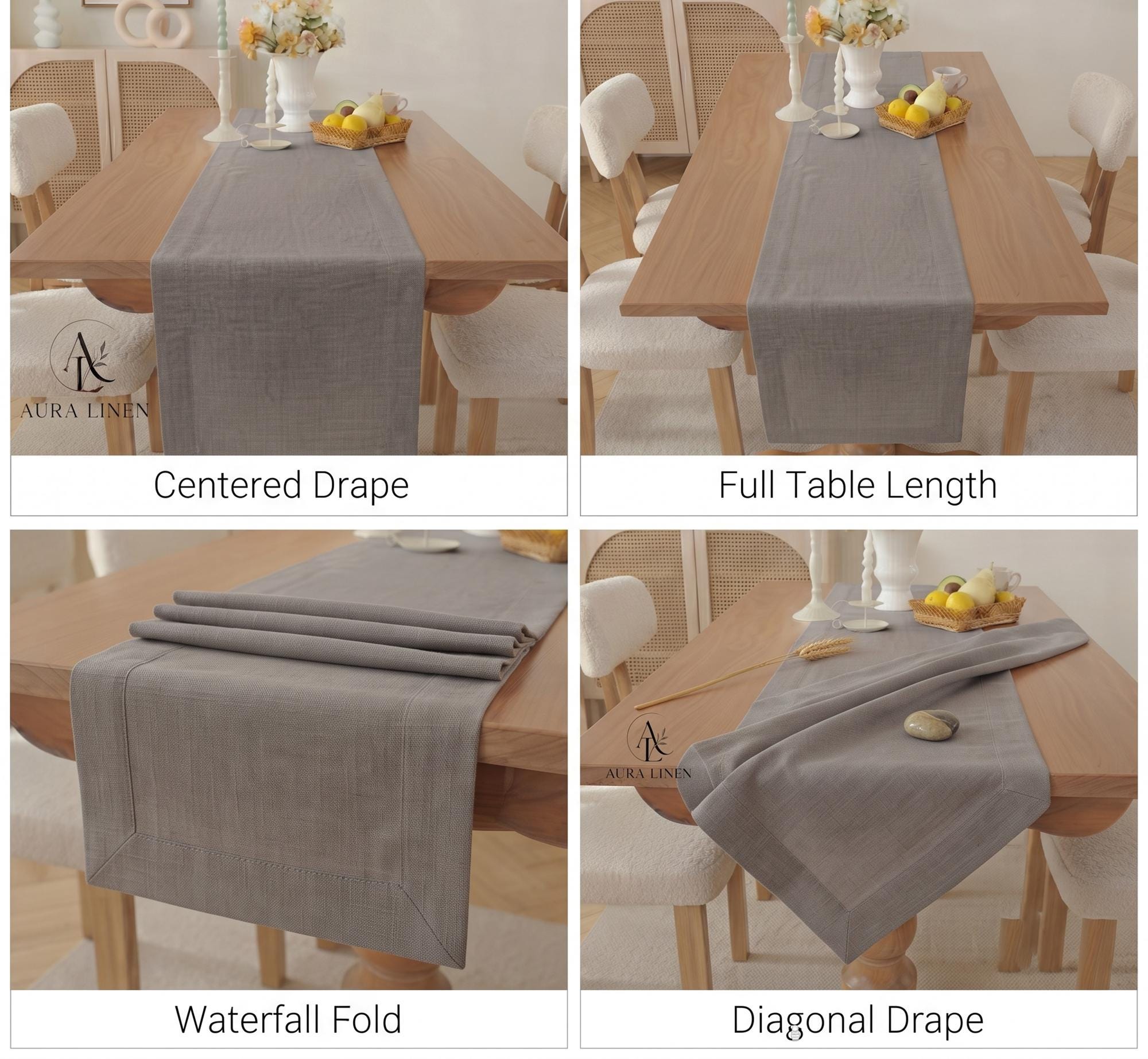 Gray Linen Table Runner - Image 3