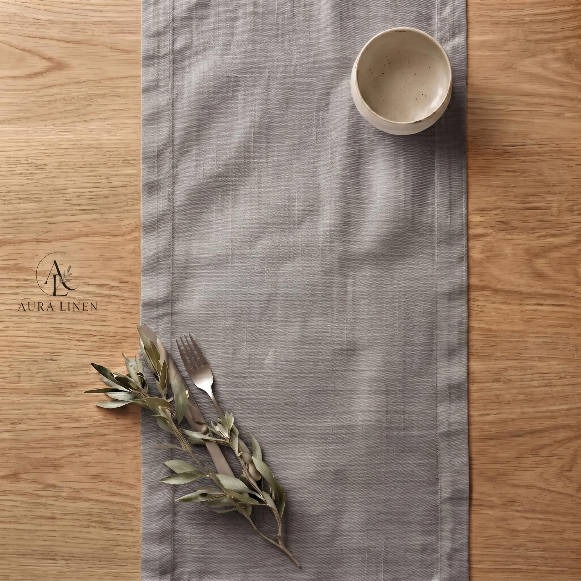 Gray Linen Table Runner - Image 5