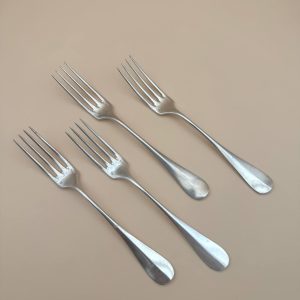 Silver Plated Dinner Forks Set of 4, French Silverplate Flatware, Paris France